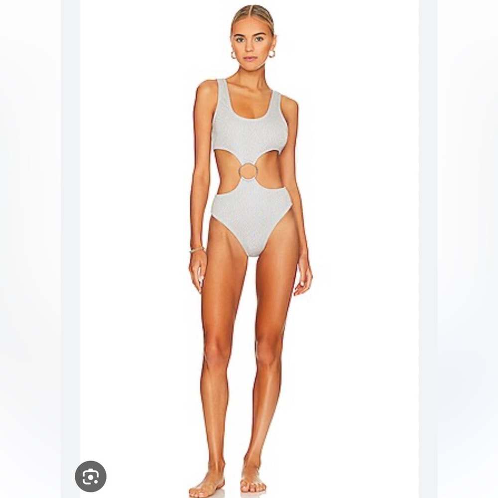 MONTCE Ky One-Piece Swimsuit in Silver Disco Sparkle